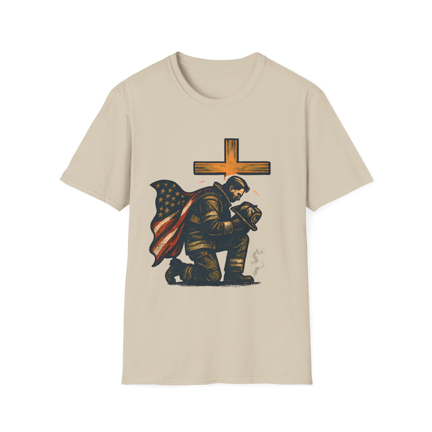 Firefighter Kneel at the Cross Tee