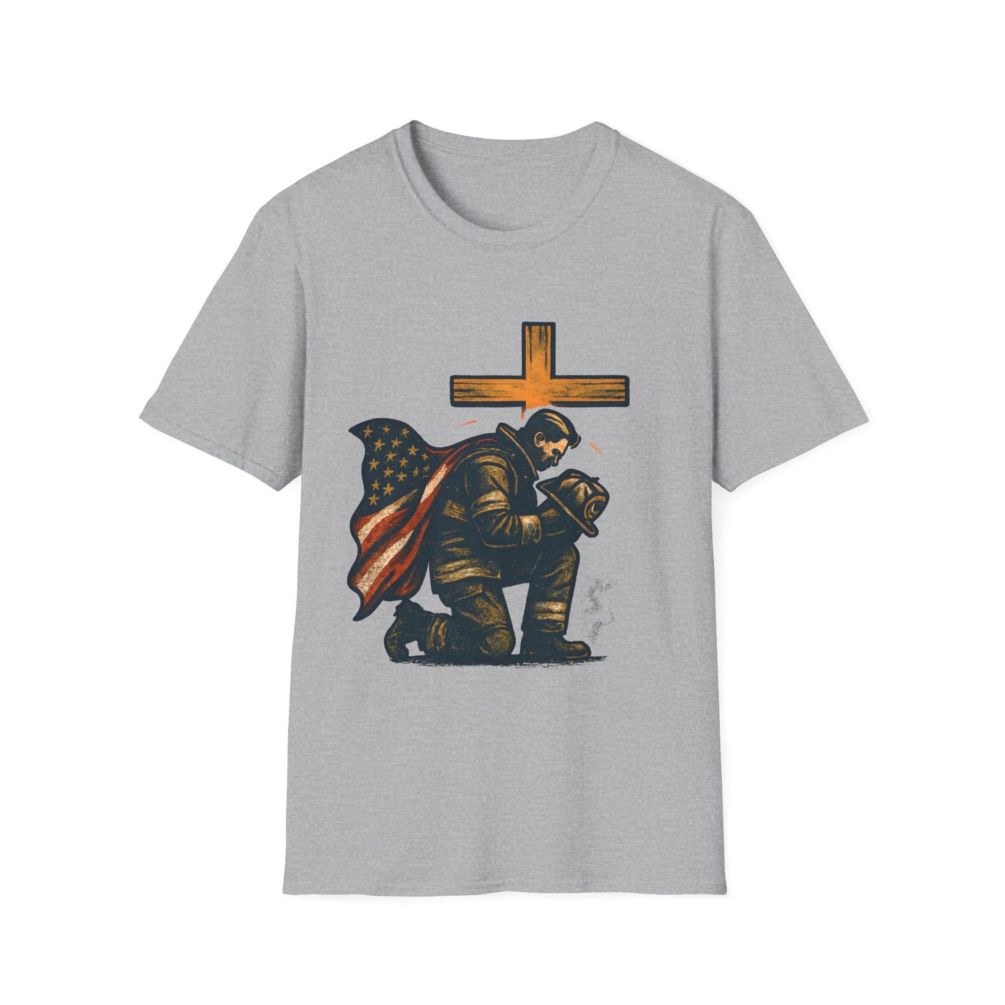 Firefighter Kneel at the Cross Tee