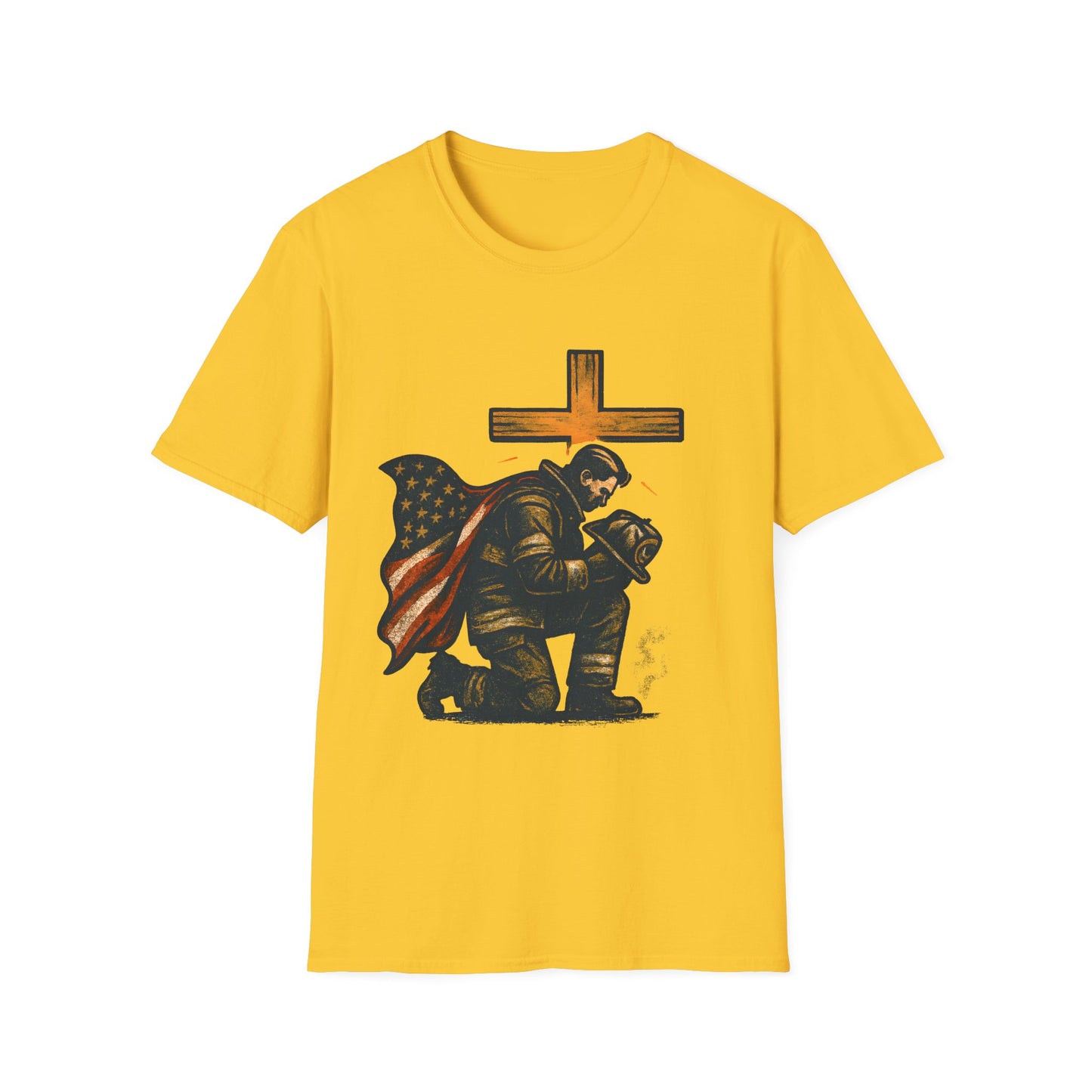 Firefighter Kneel at the Cross Tee