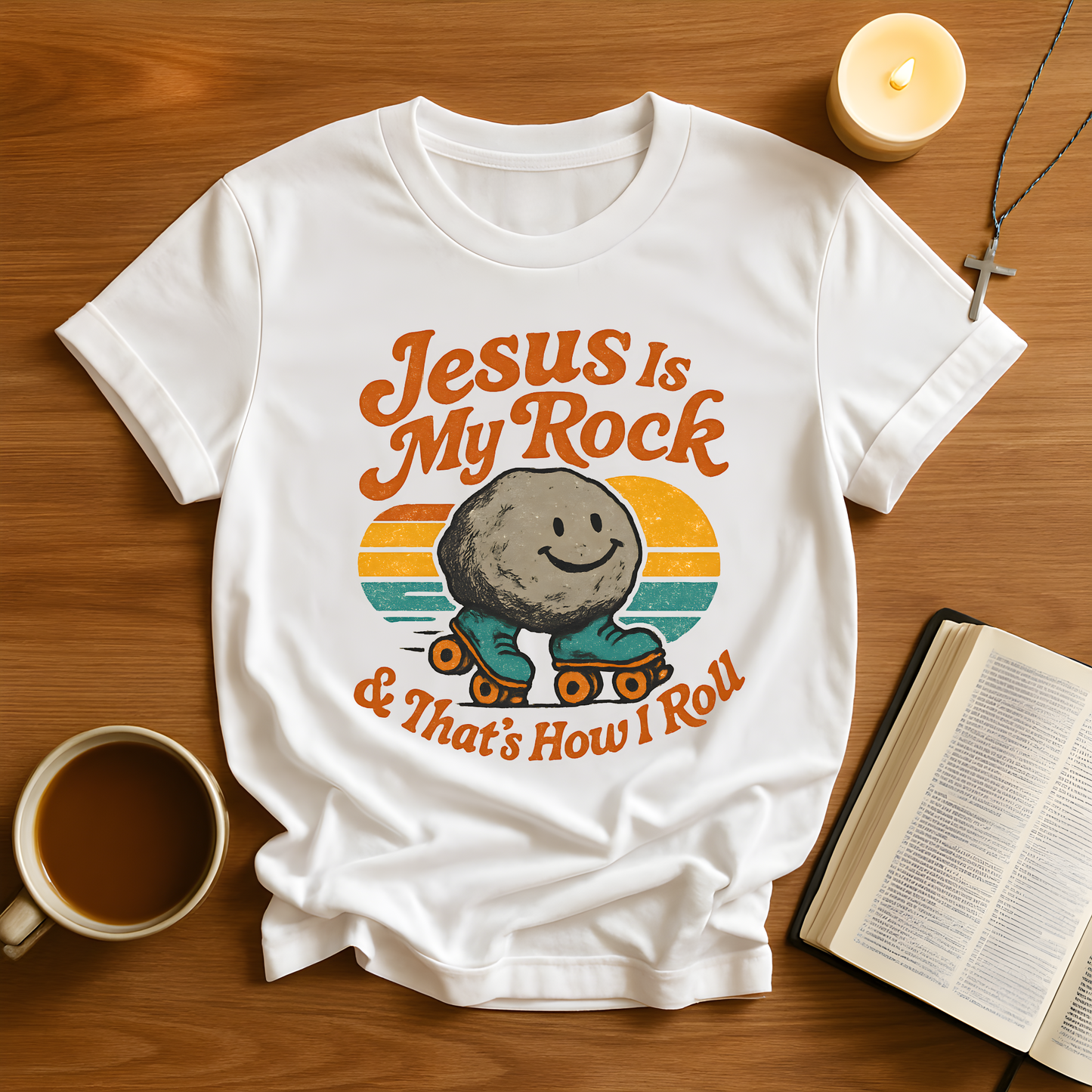 Retro Jesus Is My Rock T-Shirt