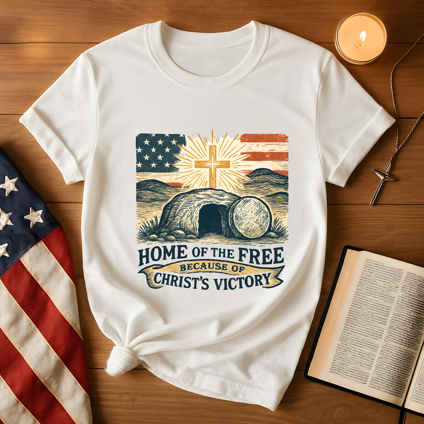 Home of the Free Christ's Victory Tee