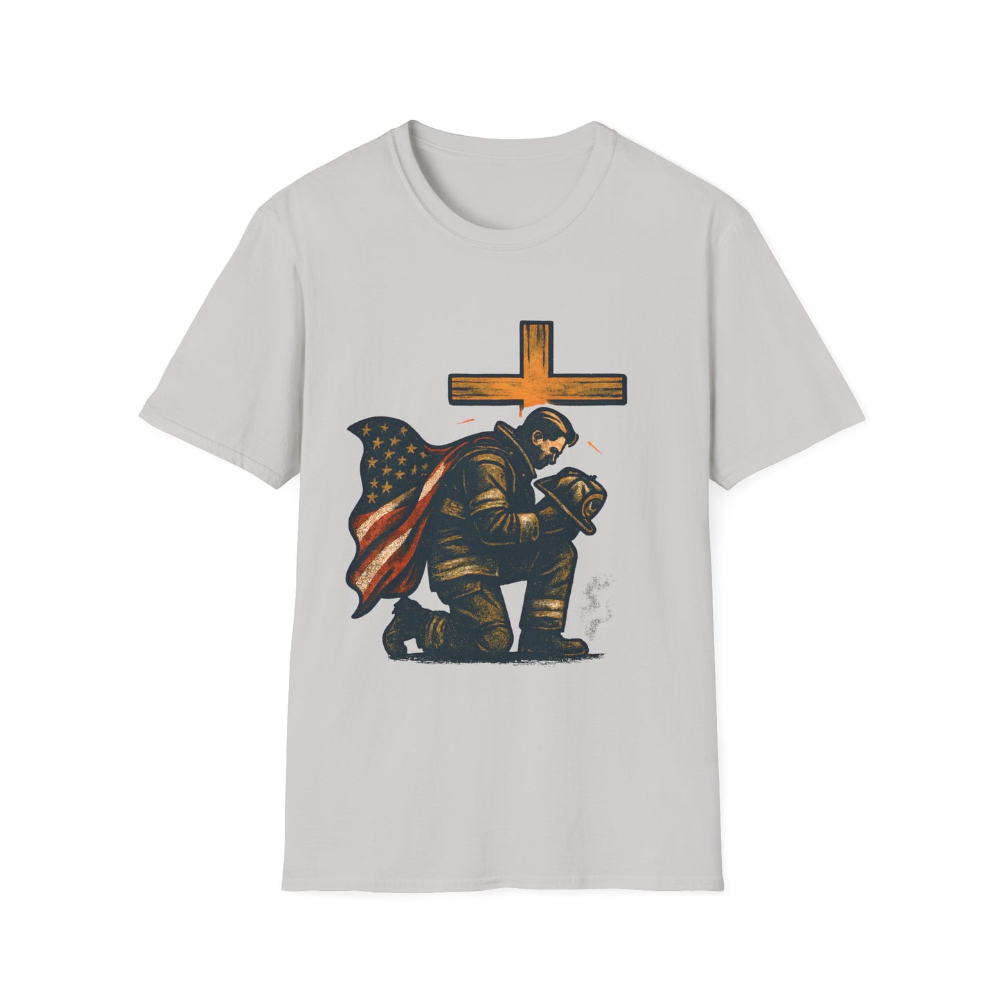 Firefighter Kneel at the Cross Tee