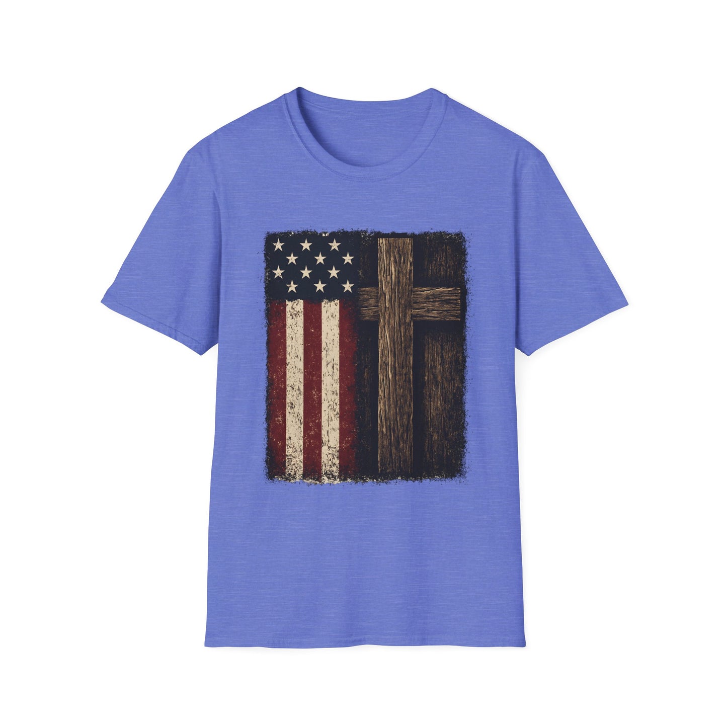 Vintage American Flag & Cross T-Shirt