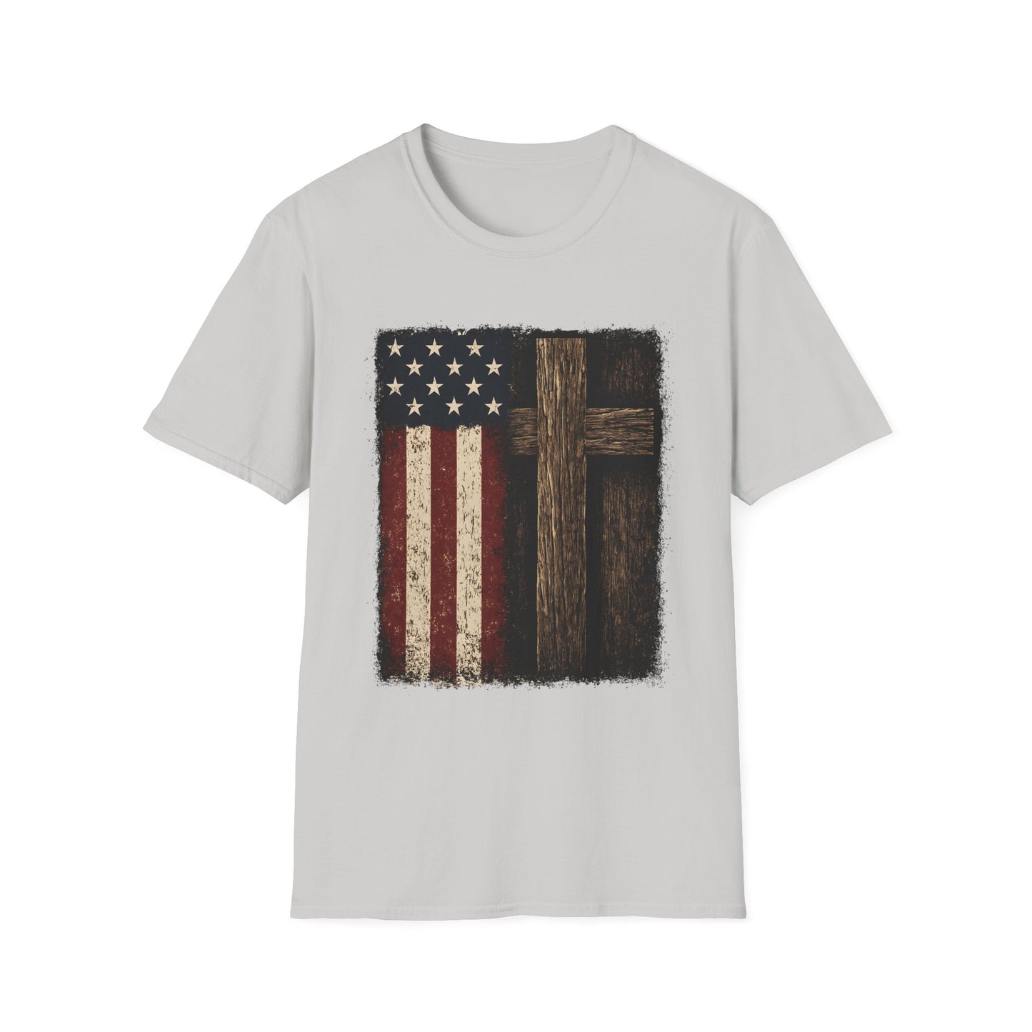 Vintage American Flag & Cross T-Shirt