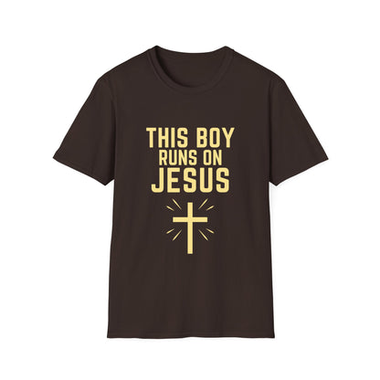 'This Boy Runs on Jesus' Tee