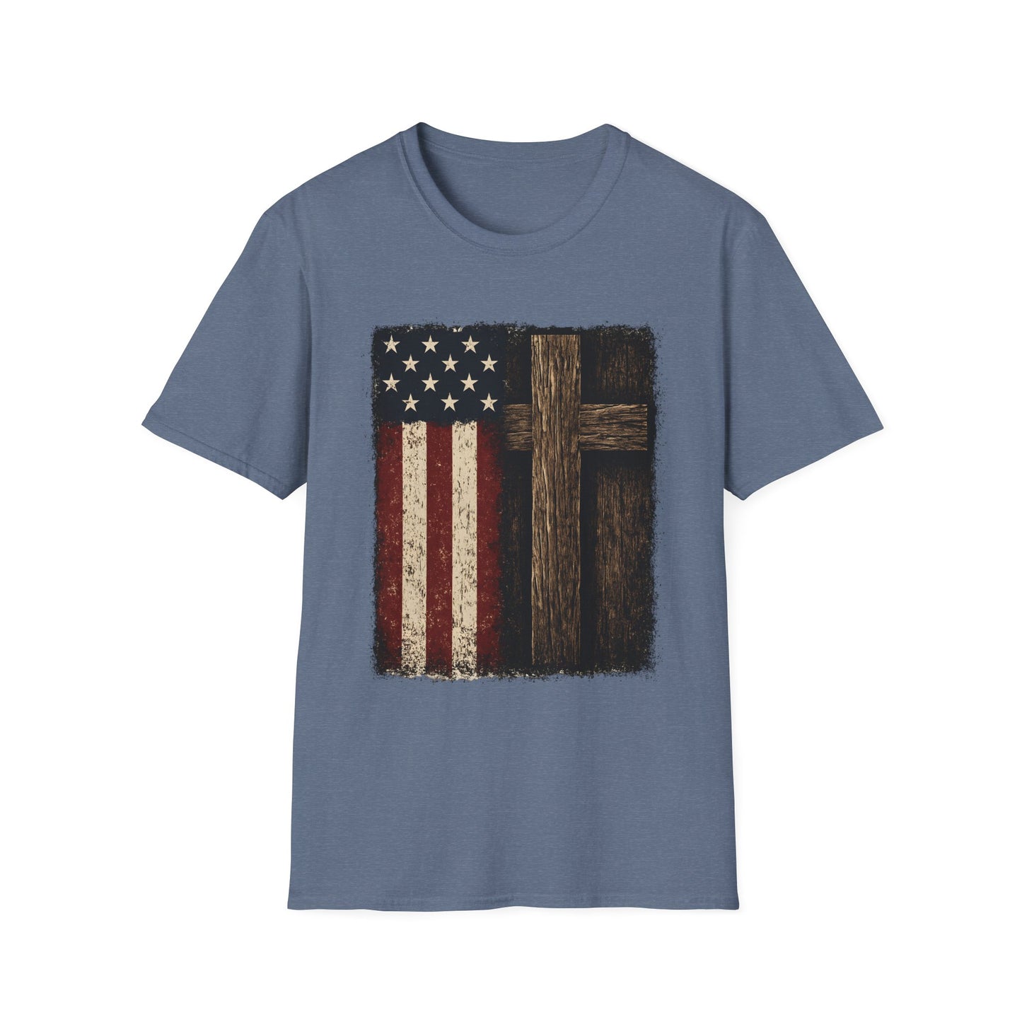 Vintage American Flag & Cross T-Shirt