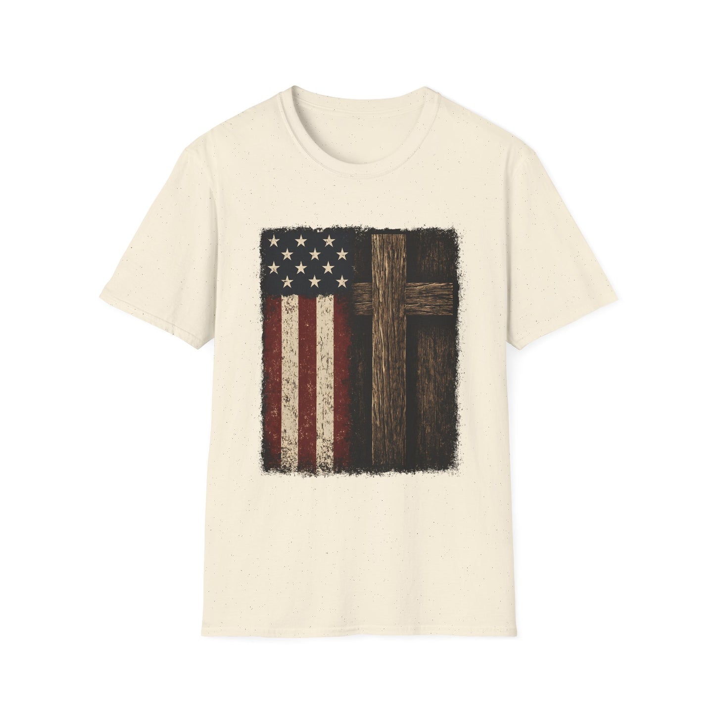 Vintage American Flag & Cross T-Shirt