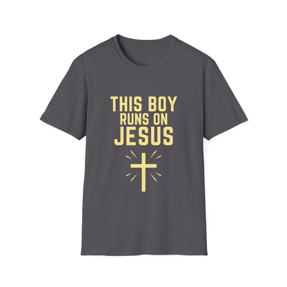 'This Boy Runs on Jesus' Tee