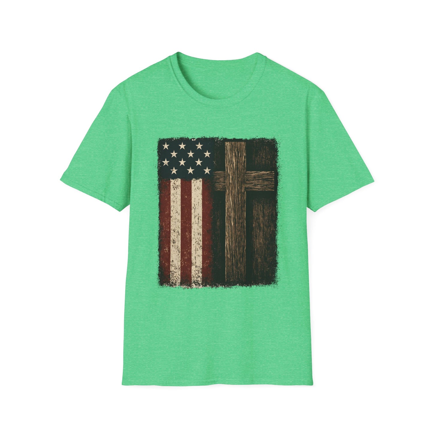 Vintage American Flag & Cross T-Shirt