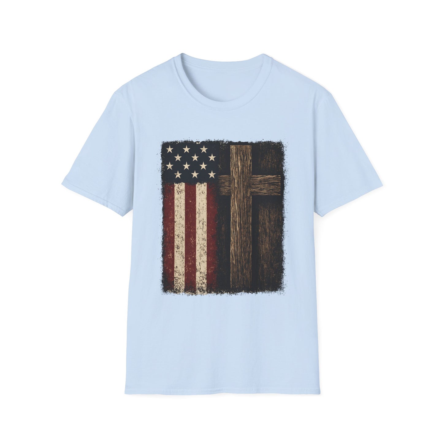 Vintage American Flag & Cross T-Shirt