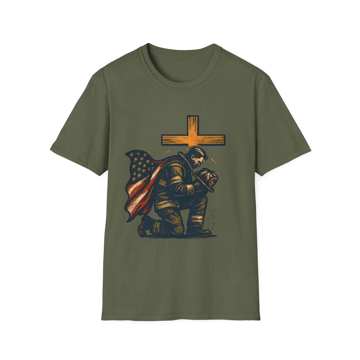 Firefighter Kneel at the Cross Tee
