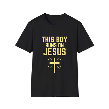 'This Boy Runs on Jesus' Tee