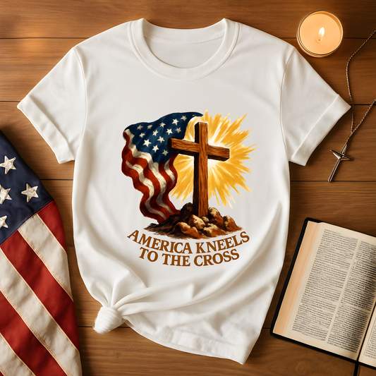 America Kneels to the Cross Tee