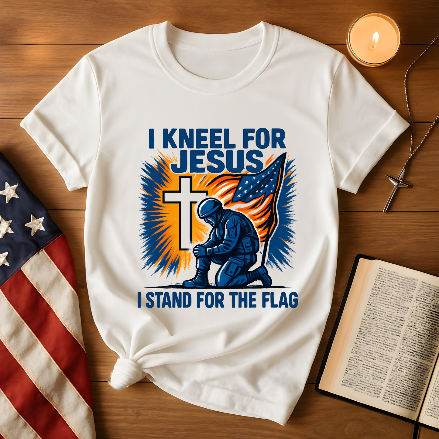 I Kneel for Jesus, I Stand for the Flag