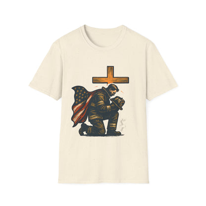 Firefighter Kneel at the Cross Tee