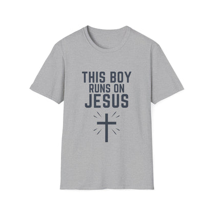 'This Boy Runs on Jesus' Tee