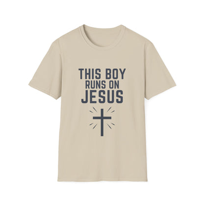'This Boy Runs on Jesus' Tee