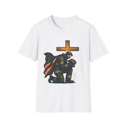 Firefighter Kneel at the Cross Tee