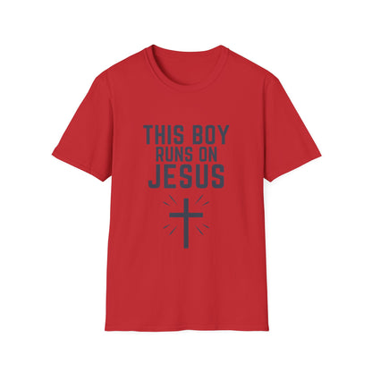'This Boy Runs on Jesus' Tee
