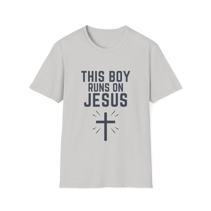 'This Boy Runs on Jesus' Tee