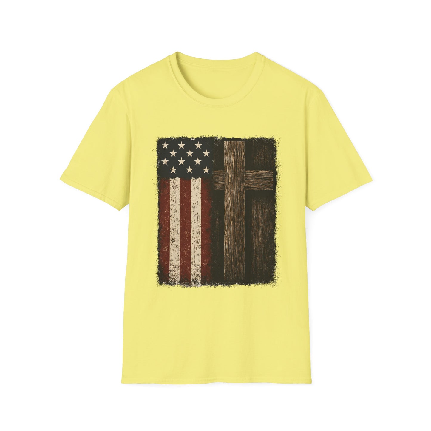 Vintage American Flag & Cross T-Shirt