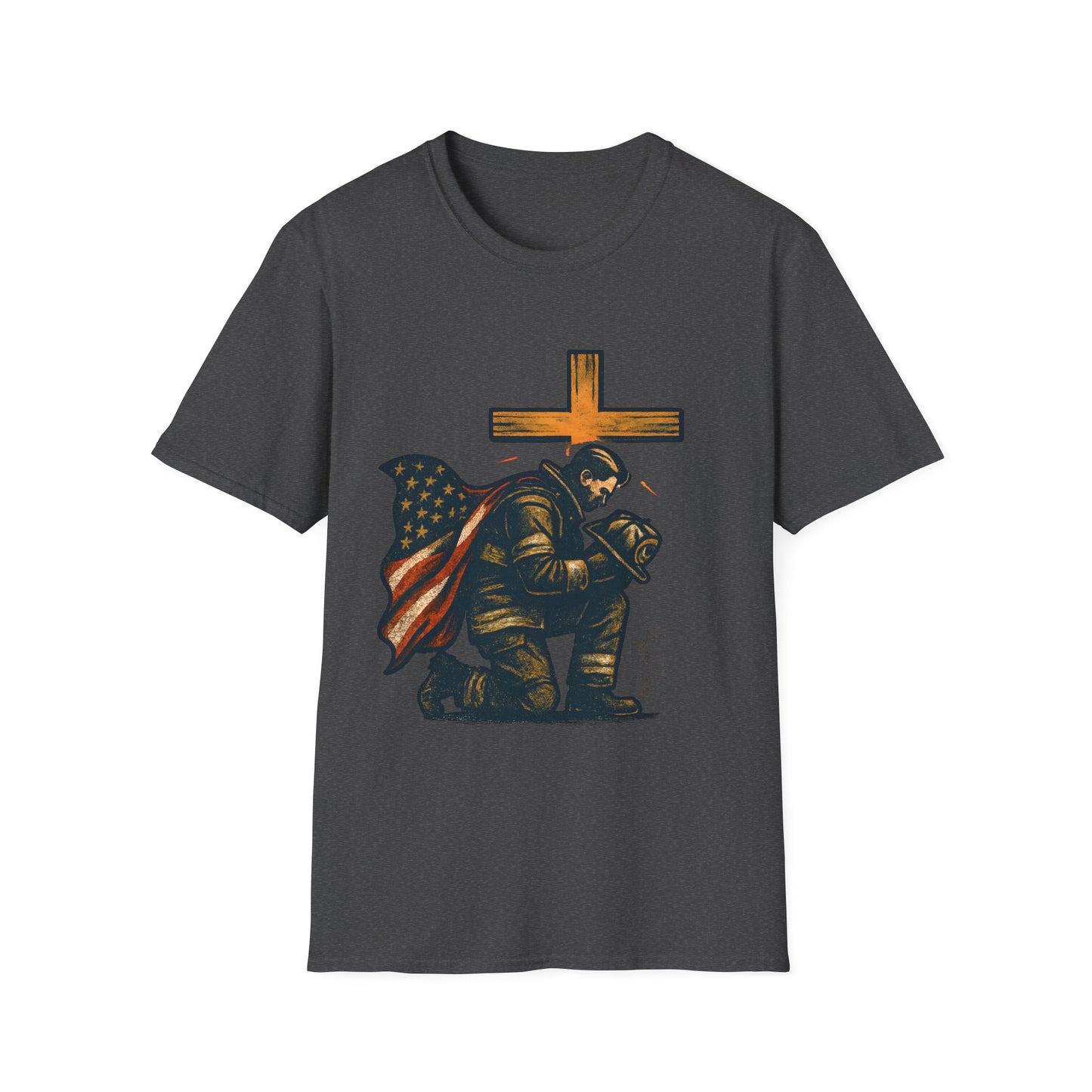 Firefighter Kneel at the Cross Tee