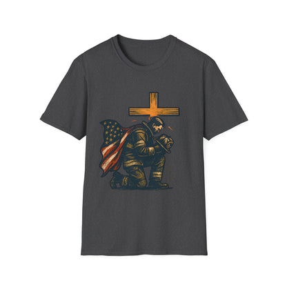 Firefighter Kneel at the Cross Tee