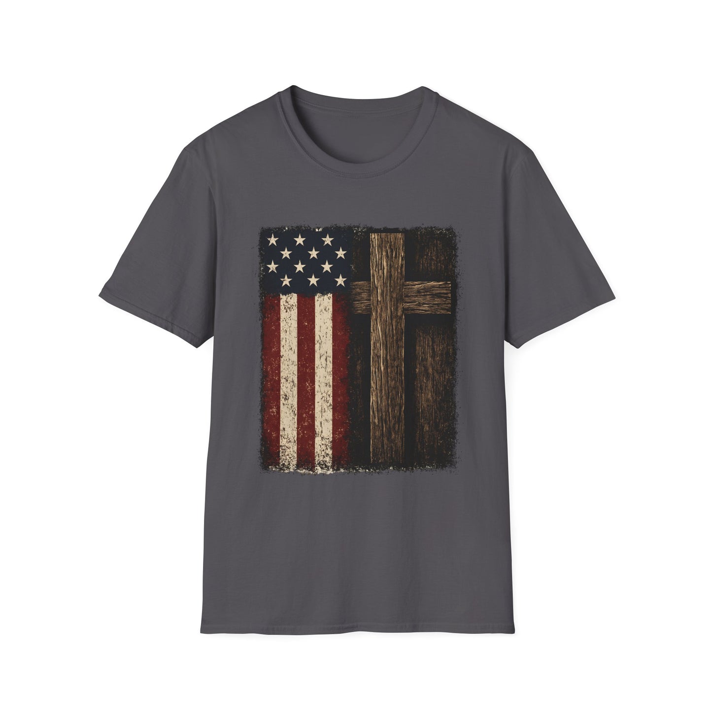 Vintage American Flag & Cross T-Shirt