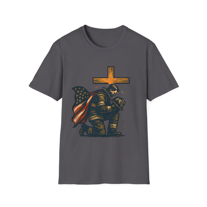 Firefighter Kneel at the Cross Tee